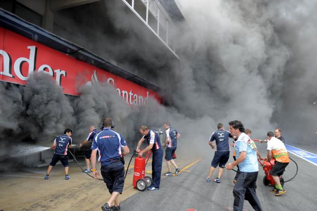Williams agradece auxÃ­lio de outras equipes durante o incÃªndio 