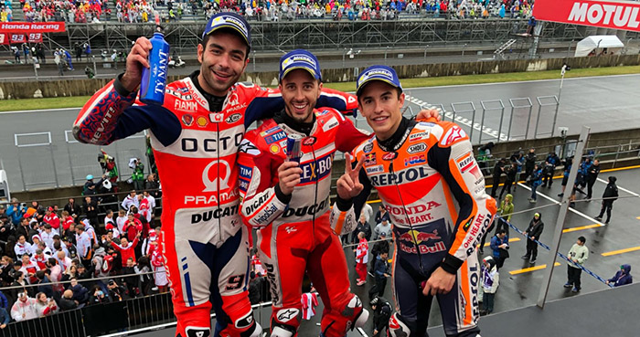 MotoGP: Dovi passa Márquez na última volta e vence no Japão debaixo de chuva