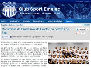 Emelec espera jogos  "emocionantes " contra Corinthians nas oitavas
