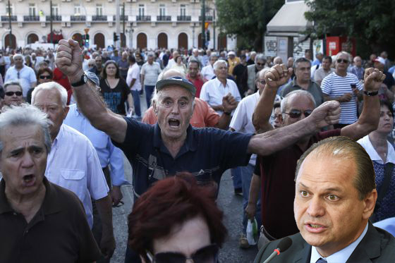 Modelo do Ministro Brasileiro Ricardo Barros: CRISE NA GRÉCIA Aposentados gregos: â€œParem de meter a mão em nossos bolsosâ€