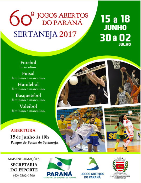 Sertaneja sedia pela 1ª vez etapa regional dos Jogos Abertos do Paraná