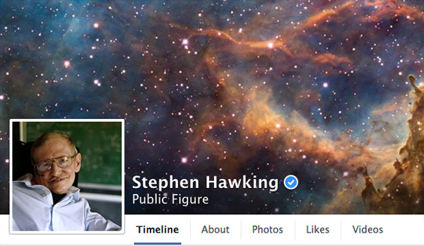 Stephen Hawking cria página no Facebook