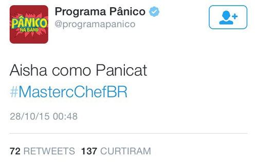 Após comentários pedófilos, Pânico faz tuíte polêmico sobre participante do Masterchef Junior