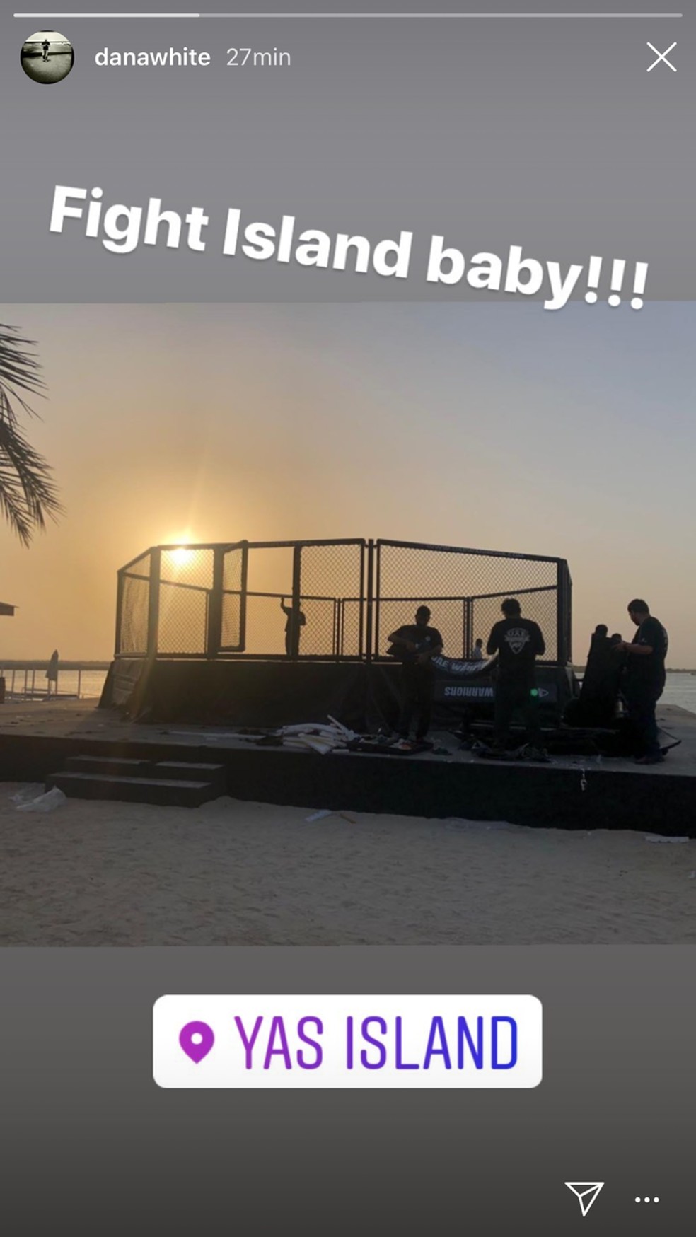 Dana White posta foto de octÃ³gono e sugere "Ilha da Luta" na praia em Abu Dhabi