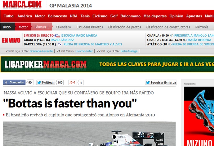 Imprensa internacional diz que Massa foi  "corajoso " em situação  "humilhante "